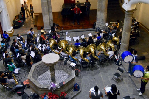 Artist in residence with the Minerva Marching  Band, Puebla, México